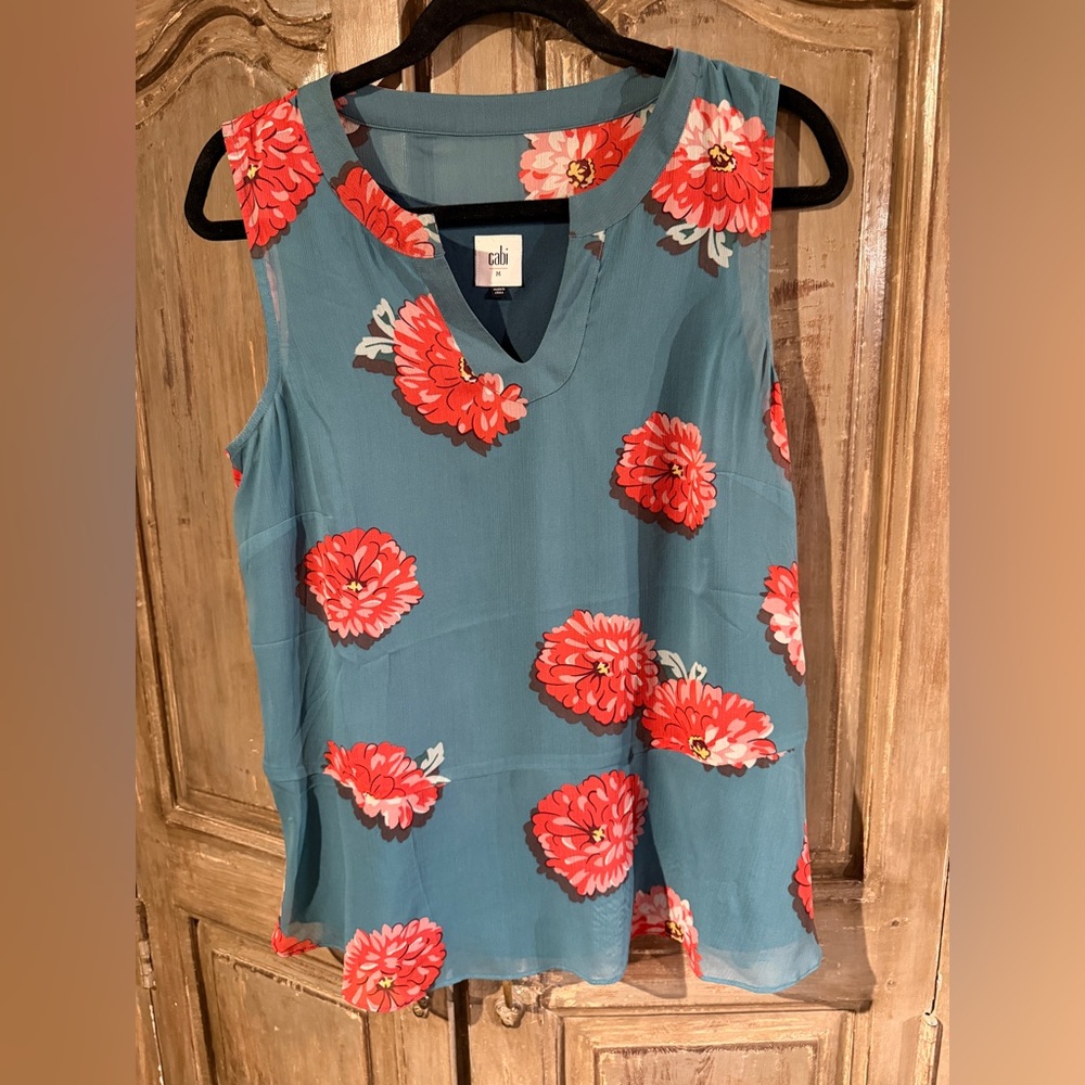 CAbi Blushing Floral Sleeveless Top